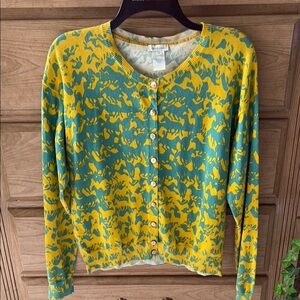 Sundance Yellow and Aqua Patterned Women's Sweater